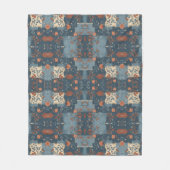 Country Blue Roest Rustieke Boerderij Fleece Deken (Voorkant)