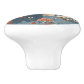 Country Blue Rust Rustic Farmhouse Short Keramische Knop (Zijkant)