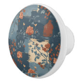 Country Blue Rust Rustic Farmhouse Short Keramische Knop (Rechts)