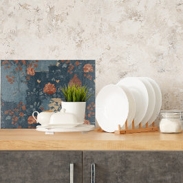 Country Blue Rust Rustieke Boerderij Glas Snijplank