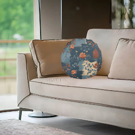 Country Blue Rust rustieke boerderij Rond Kussen