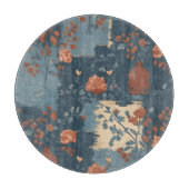 Country Blue Rust Rustieke Boerderij Rond Snijplank (Voorkant)