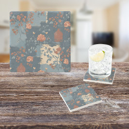 Country Blue Rust rustieke boerderij Stenen Onderzetter