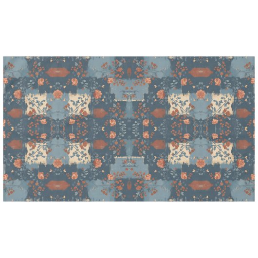 Country Blue Rust rustieke boerderij Tafelkleed (Voorkant (Horizontaal))