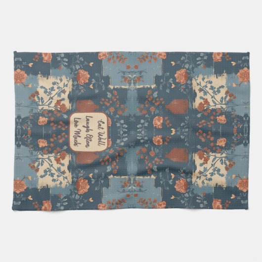 Country Blue Rust Rustieke Boerderij  Theedoek (Horizontaal)