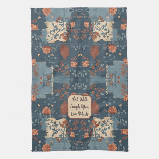 Country Blue Rust Rustieke Boerderij  Theedoek (Verticaal)