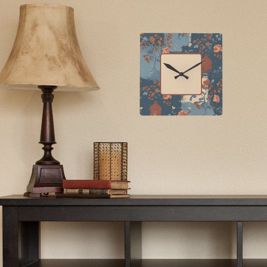 Country Blue Rust rustieke boerderij Vierkante Klok