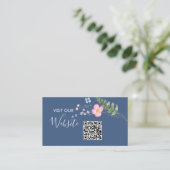 Country Blue Rustic Wedding Website QR-code Informatiekaartje (Staand voorkant)