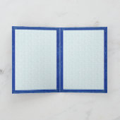 Country Blue Sparkle Snowflake Feestdagen Kaart (Binnen)