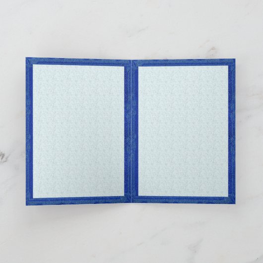 Country Blue Sparkle Snowflake Feestdagen Kaart (Binnen)