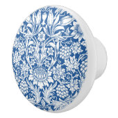 Country Blue Sunflower Grapes William Morris Keramische Knop (Rechts)