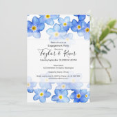 Country Blue-Vergeet-me-Nots Engagement Party Kaart (Staand voorkant)