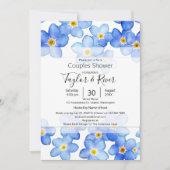 Country Blue Verget-Me-Nietjes Koppels Bruisparty Kaart (Voorkant)