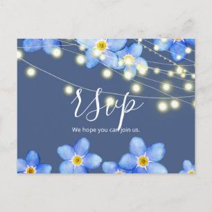 Country Blue Vergis-mij-nietjes   RSVP Briefkaart