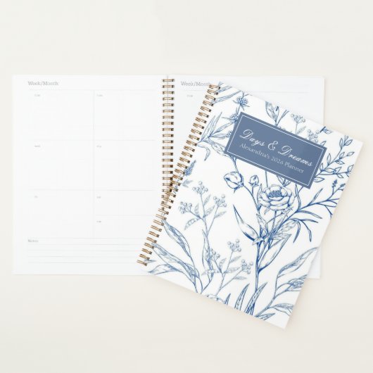 Country Blue & White Floral Planner (Display)