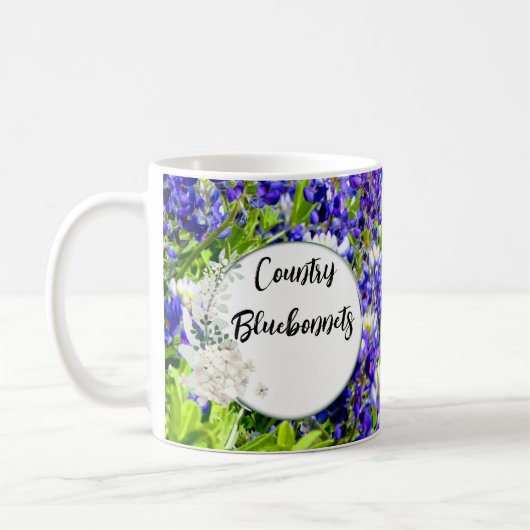 Country Bluebonnet Wildflowers China Mok (Links)
