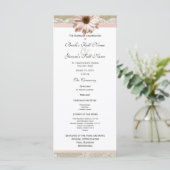 Country Blush Daisy en Lace Wedding Programma Programmakaart (Staand voorkant)