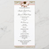 Country Blush Daisy en Lace Wedding Programma Programmakaart (Voorkant)