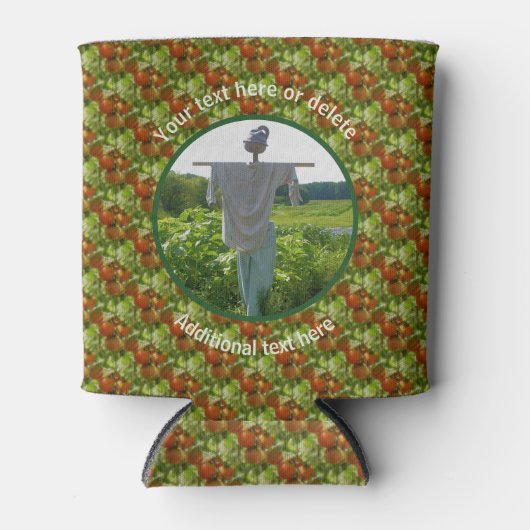 Country Boerderij Garden Scarecrow Gepersonaliseer Blikjeskoeler (Voorkant)