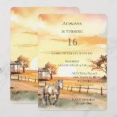 Country Boerderij Sunset Horse Verjaardag Kaart (Voorkant / Achterkant)