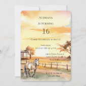 Country Boerderij Sunset Horse Verjaardag Kaart (Voorkant)