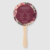 Country Boho Roos Ronde Gouden Huwelijksprogramma  Handwaaier (Achterkant)