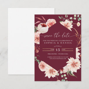 Country Boho rustieke bloemen Bewaar de datum Uitn Kaart