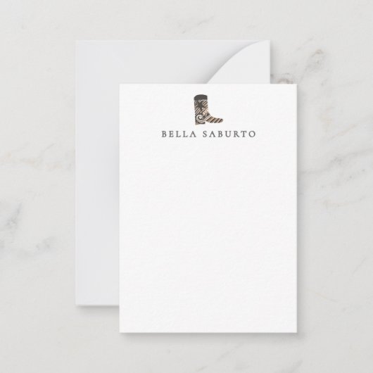 Country Boot Flat Note Card Notitiekaartje (Voorkant)