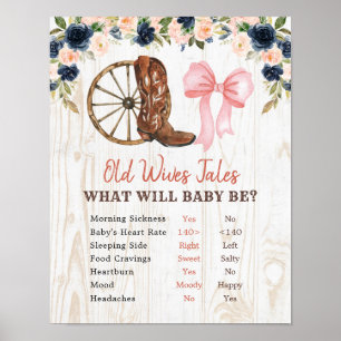 Country Boots Bows Geslacht onthullen oude vrouwen Poster