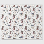 Country Boots Gans Kerstmis Cadeaupapier (Vlak)