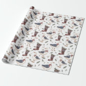 Country Boots Gans Kerstmis Cadeaupapier (Uitgerold)