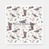 Country Boots Gans Kerstmis Servet (Voorkant)