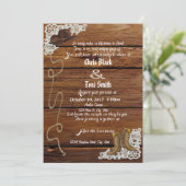 Country Boots & Lace Huwelijksuitnodiging Kaart (Staand voorkant)