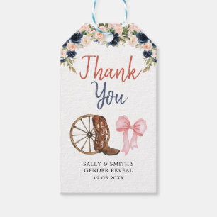 Country Boots of Bows Gender onthullen Dank u Labe Cadeaulabel