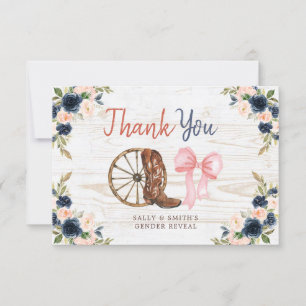 Country Boots of Bows Geslacht onthullen Dank u ka Bedankkaart