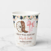 Country Boots of Bows Geslacht onthullen Paper Cup Papieren Bekers (Achterkant)
