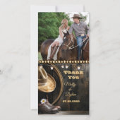 Country Boots Pet & Barnwood Foto Dank u kaart (Voorkant)