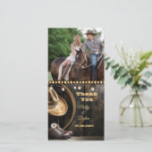 Country Boots Pet & Barnwood Foto Dank u kaart (Staand voorkant)