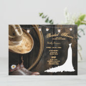 Country Boots Pet & Barnwood Vrijgezellenfeest Kaart (Staand voorkant)