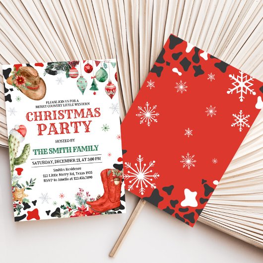 Country Boots Western kerstfeest Kaart