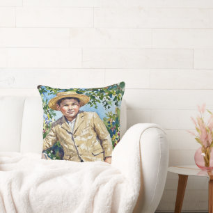 Country Boy Watercolor Kunst Kussen