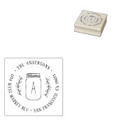 Country Branch & Mason Jar Initiaal Retouradres Rubberstempel (Gestempeld)