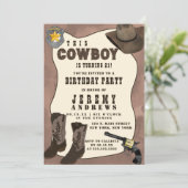 Country Brown Cowboy Waterverf Verjaardag Kaart (Staand voorkant)