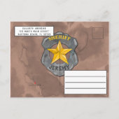 Country Brown Cowboy Waterverf Verjaardag Uitnodiging Briefkaart (Achterkant)