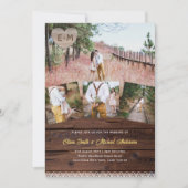 country bruiloft | Rustieke Houten Kant Fotocollag Kaart (Voorkant)