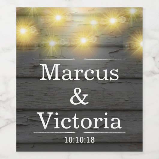 Country Bruiloft Rustieke Weatherboards Jubileum Wijn Etiket (Enkel label)