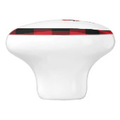 Country buffel geruite beer keukenknop keramische knop (Zijkant)