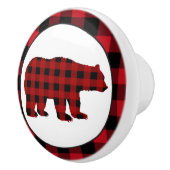 Country buffel geruite beer keukenknop keramische knop (Rechts)