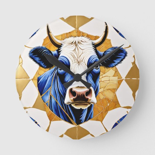 Country Bull Artwork Ronde Klok (Voorkant)