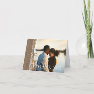 Country Burlap en Twine Foto Hartelijk dank Bedankkaart